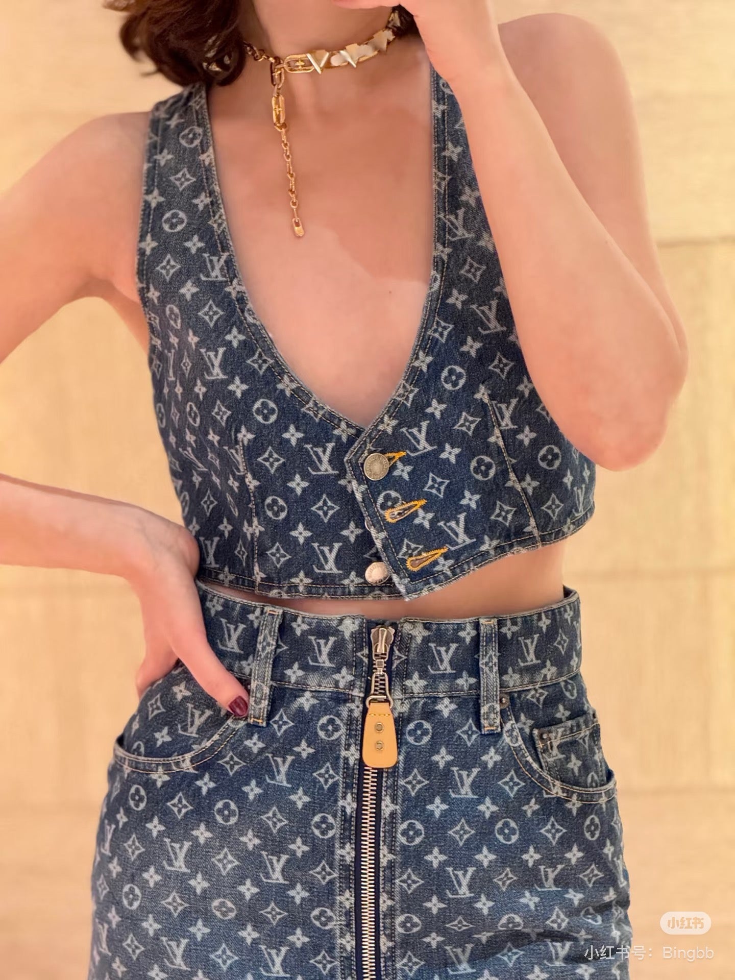 Louis 25ss denim skirt