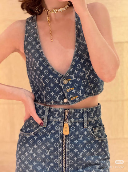 Louis 25ss denim skirt