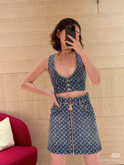 Louis 25ss denim skirt
