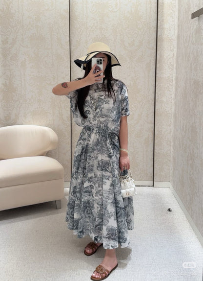 CD 25ss print dress