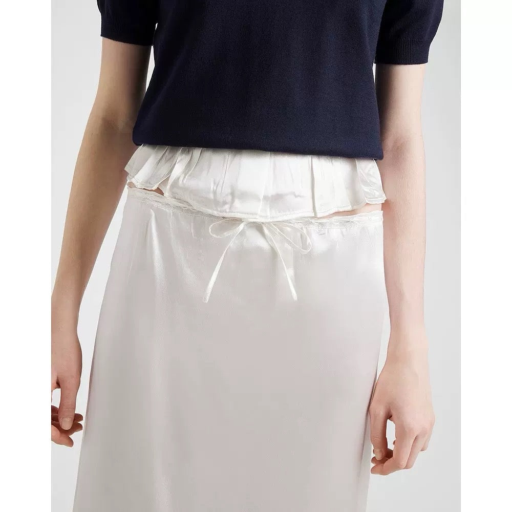 Pra 25ss satin lace skirt