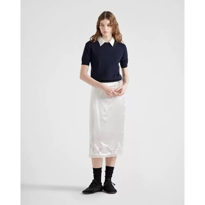 Pra 25ss satin lace skirt