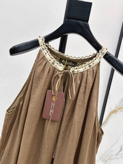 Loro 25ss linen sleeveless dress