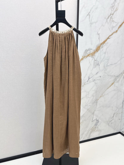 Loro 25ss linen sleeveless dress