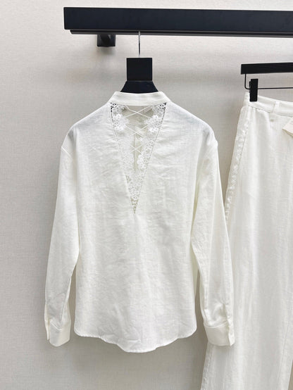 Brune 25ss lace linen shirt