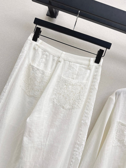 Brune 25ss lace linen pants