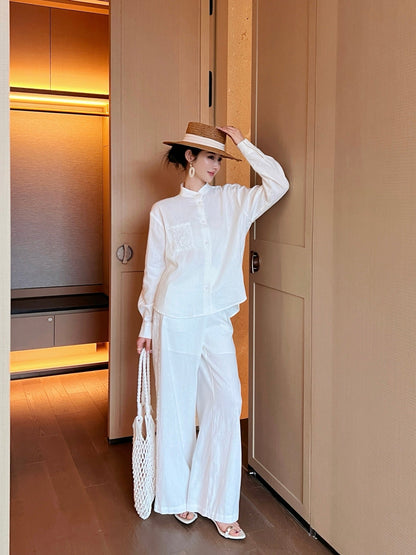 Brune 25ss lace linen pants
