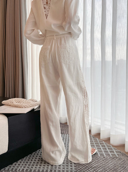 Brune 25ss lace linen pants