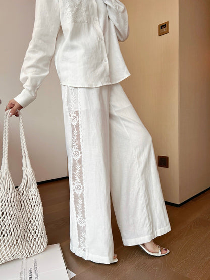 Brune 25ss lace linen pants