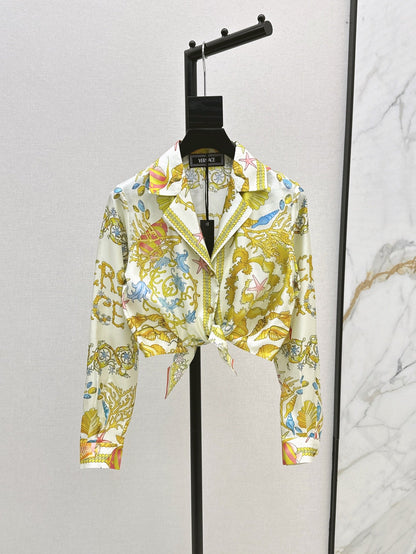 Vers 25ss silk crop shirt