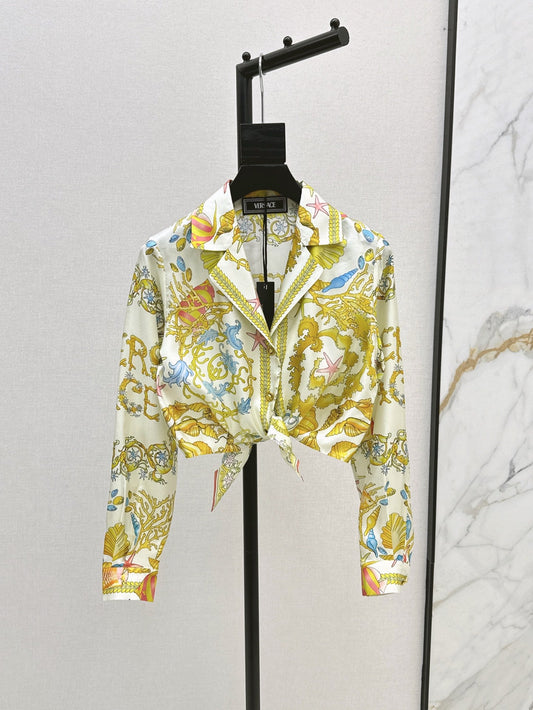 Vers 25ss silk crop shirt