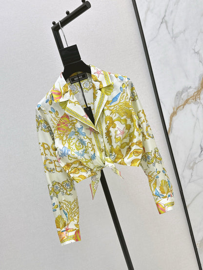 Vers 25ss silk crop shirt