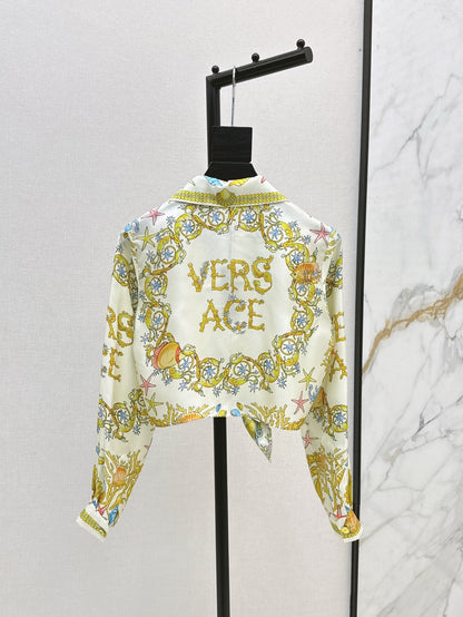 Vers 25ss silk crop shirt