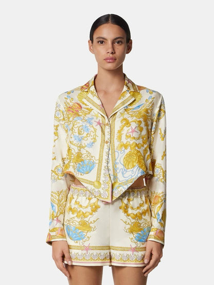 Vers 25ss silk crop shirt