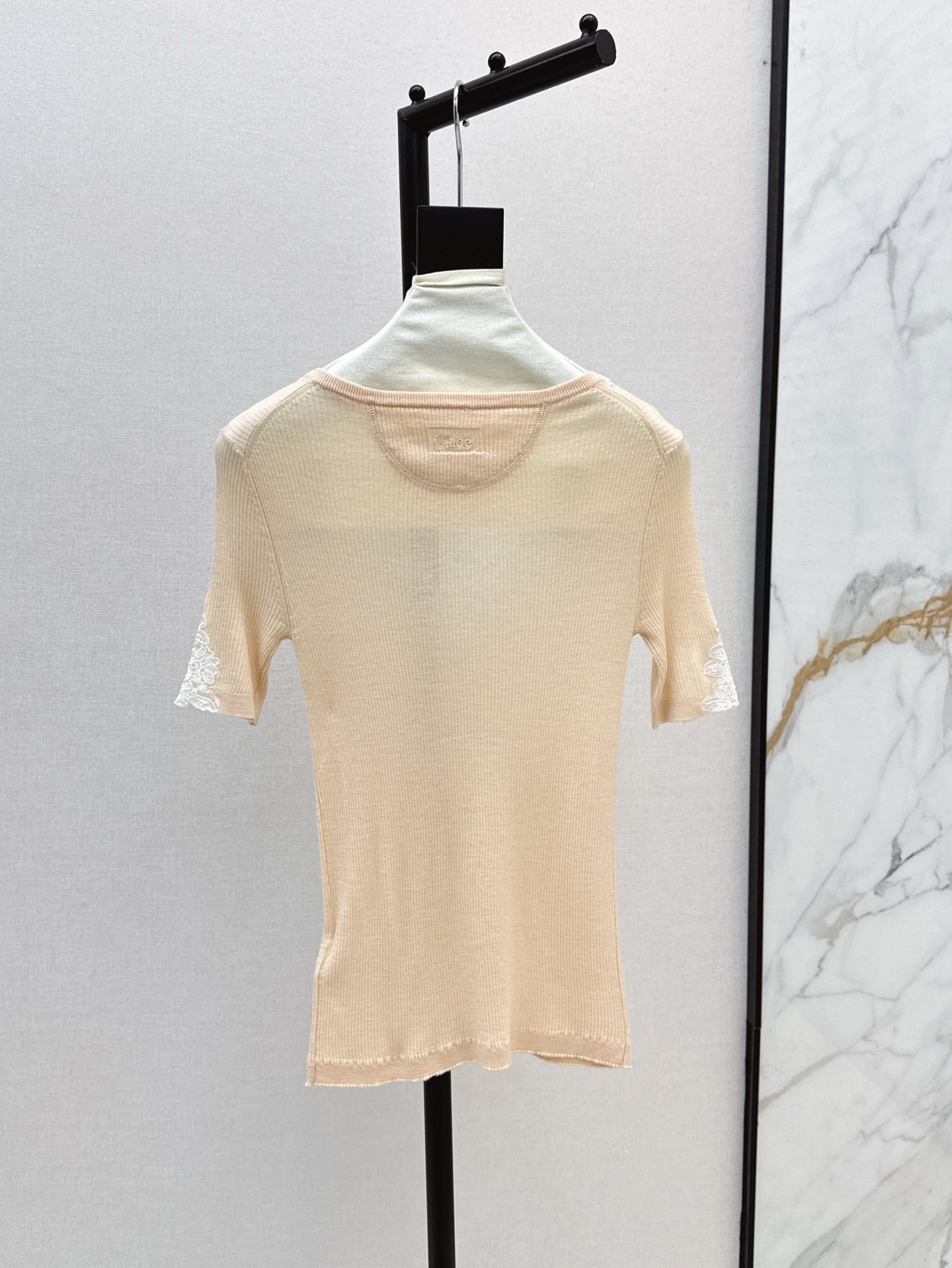 Cho 25ss lace knit shirt