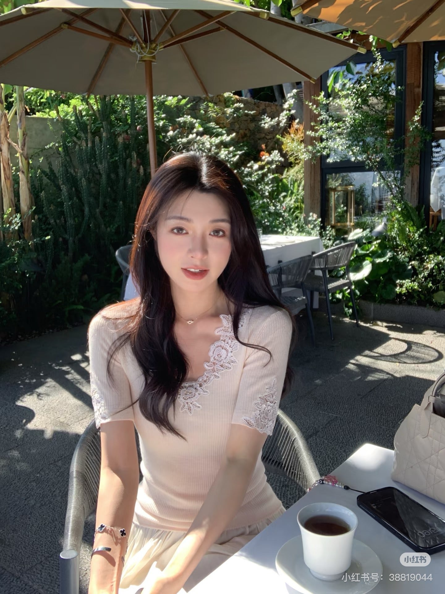 Cho 25ss lace knit shirt