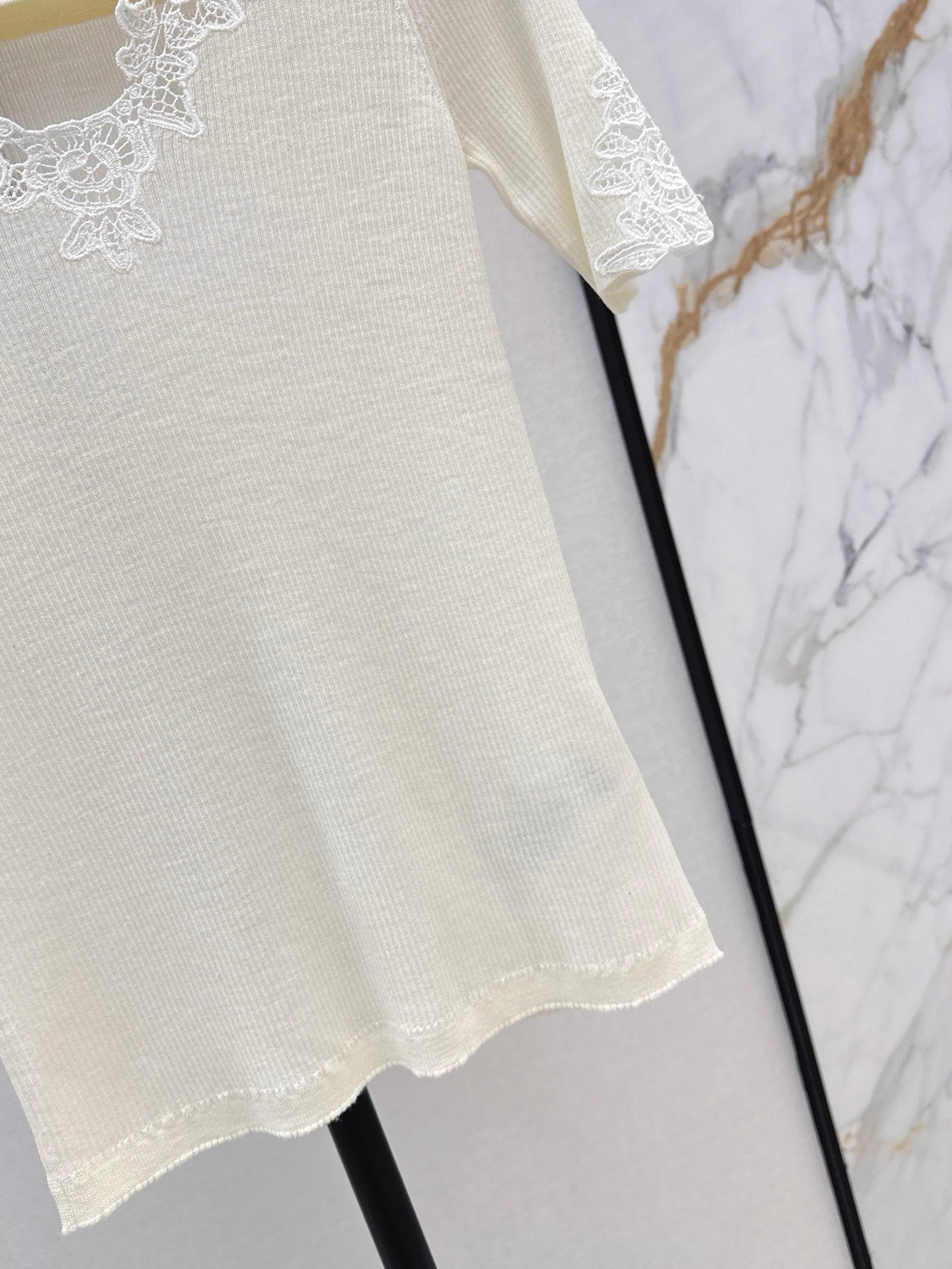 Cho 25ss lace knit shirt