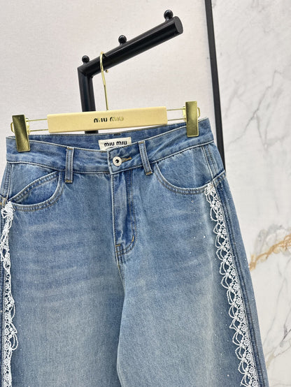 Miu 25ss lace jeans