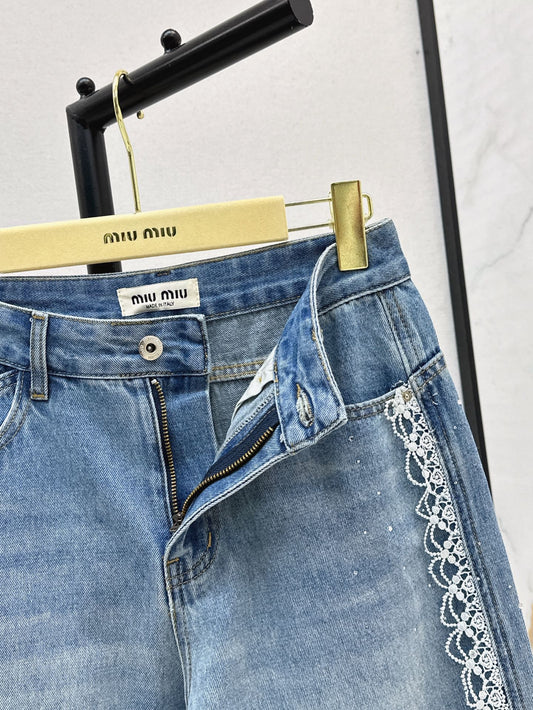 Miu 25ss lace jeans