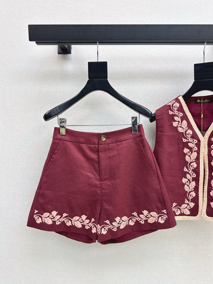 Loro 25ss linen embroidered suit