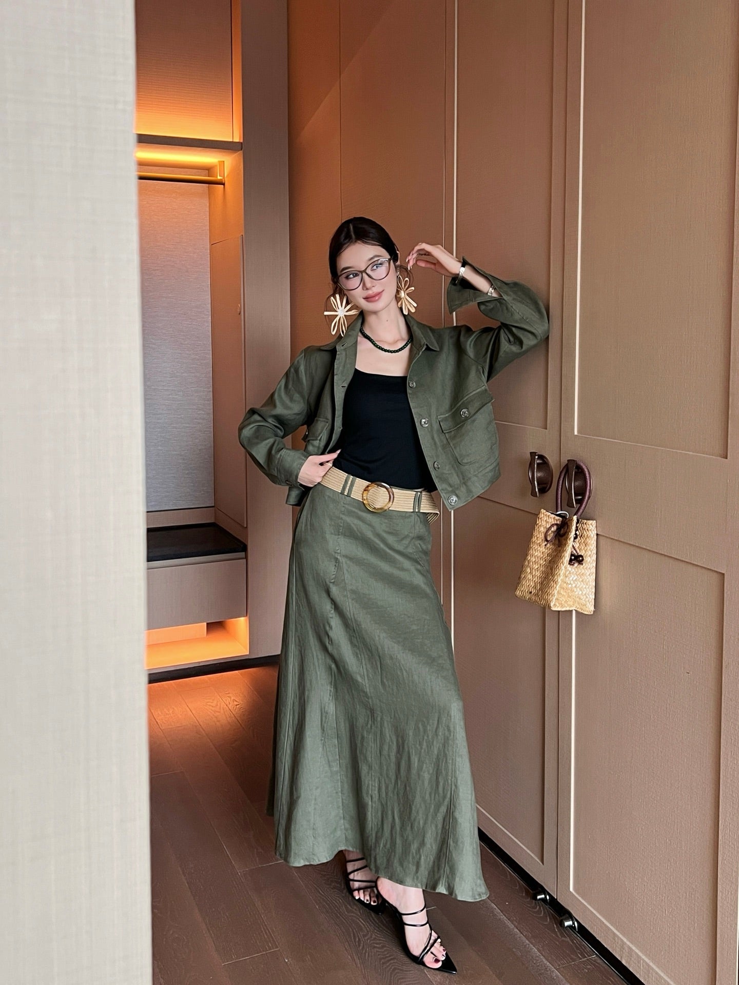 Loro 25ss linen skirt