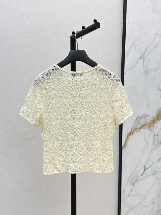 CD 25ss knit hollow shirt