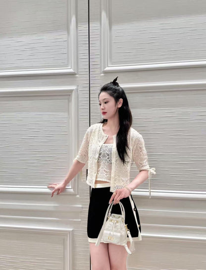 CD 25ss knit hollow cardigan
