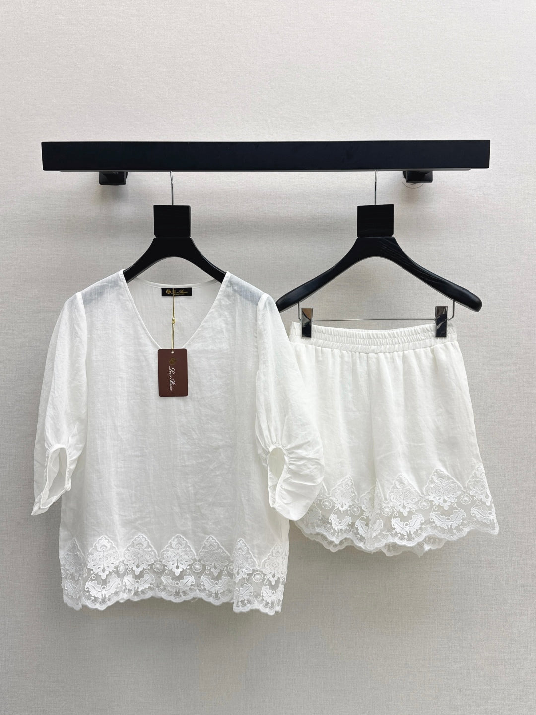 Loro 25ss linen lace suit