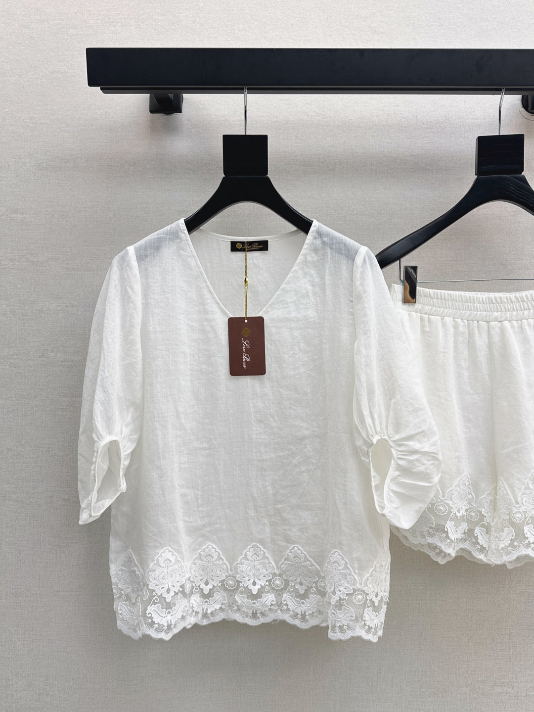 Loro 25ss linen lace suit