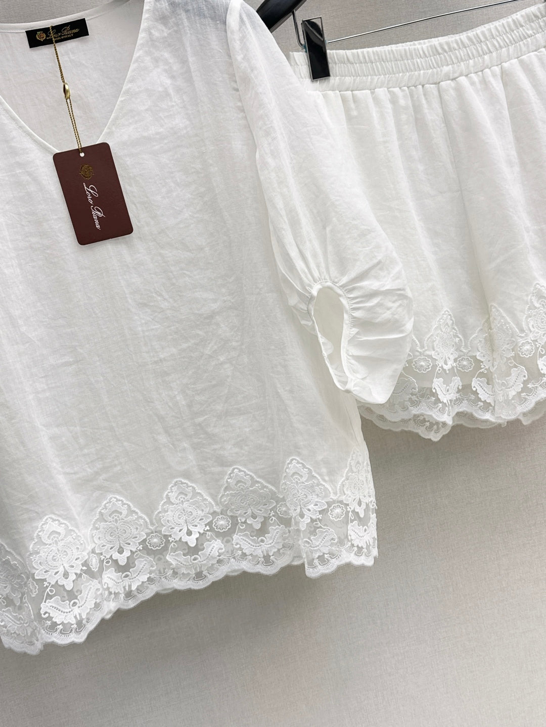 Loro 25ss linen lace suit