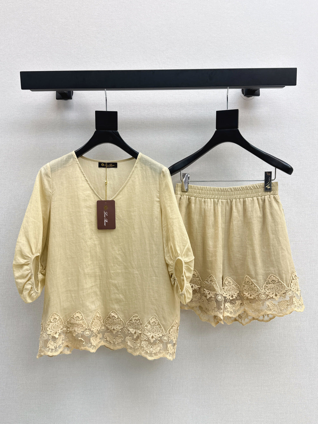 Loro 25ss linen lace suit