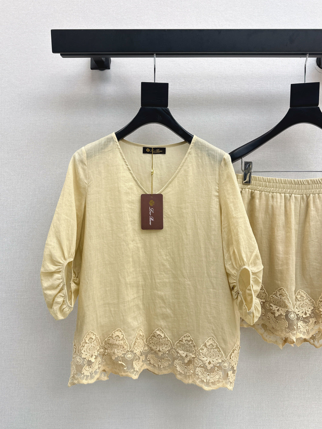Loro 25ss linen lace suit