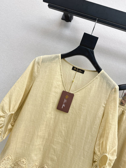Loro 25ss linen lace suit