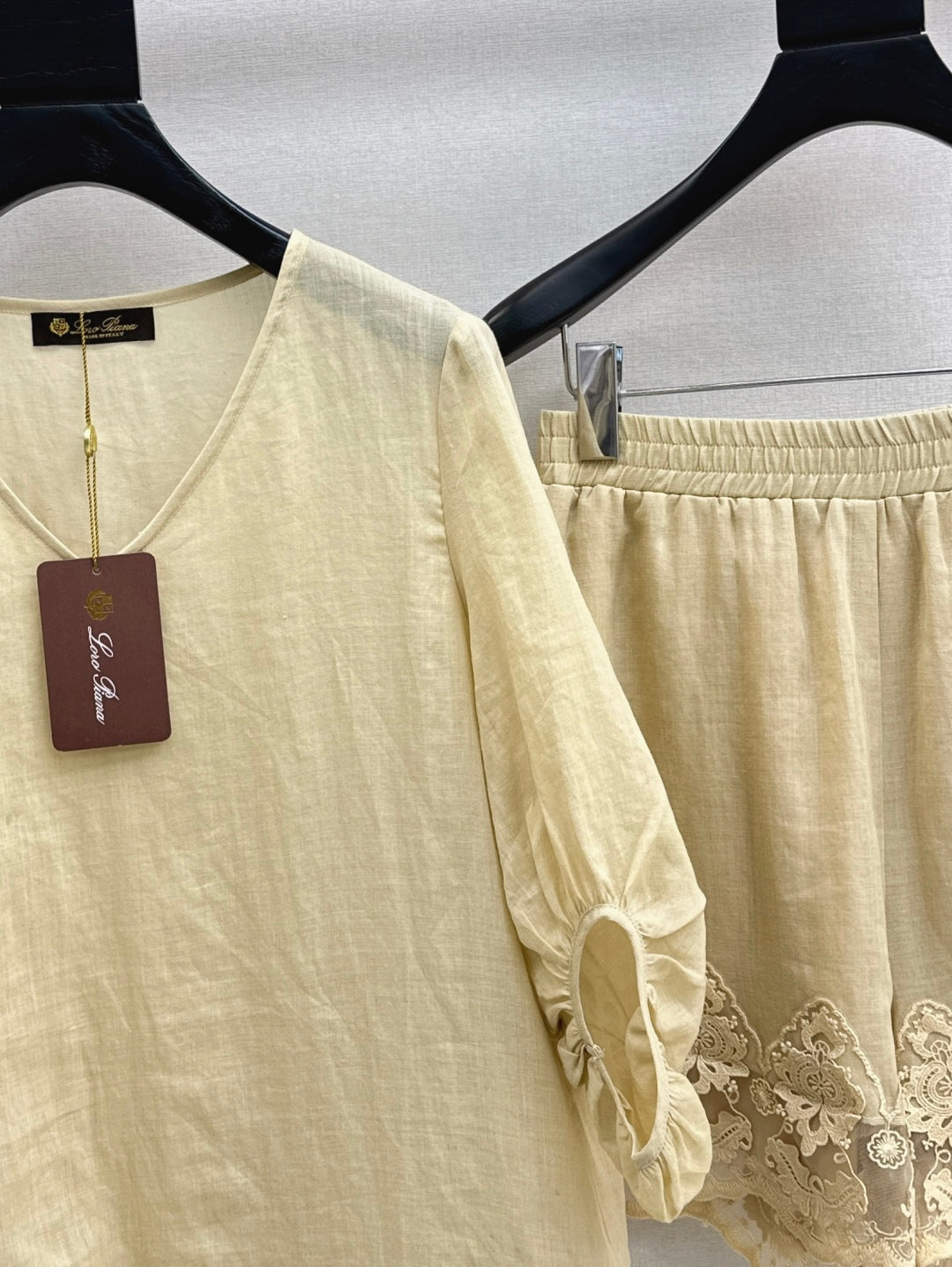 Loro 25ss linen lace suit