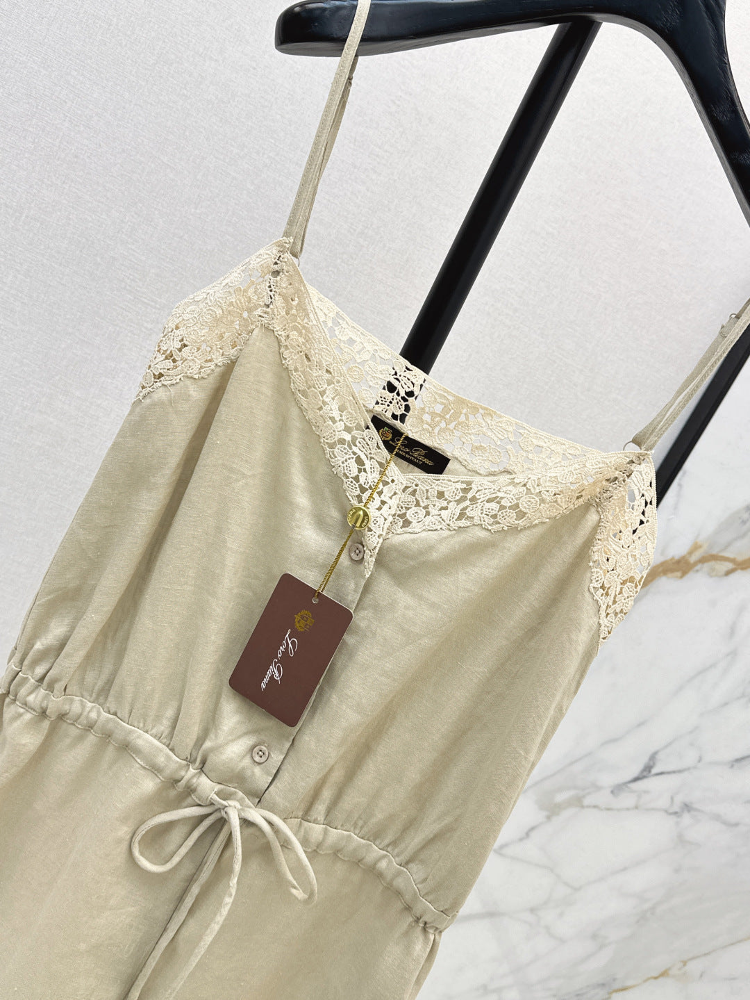 Loro 25ss lace linen jumpsuit