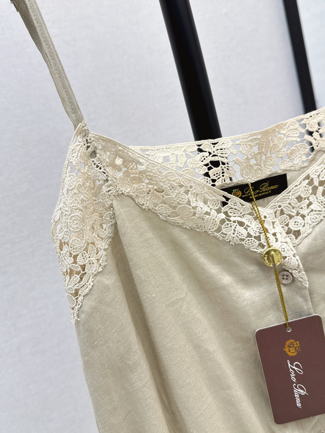 Loro 25ss lace linen jumpsuit