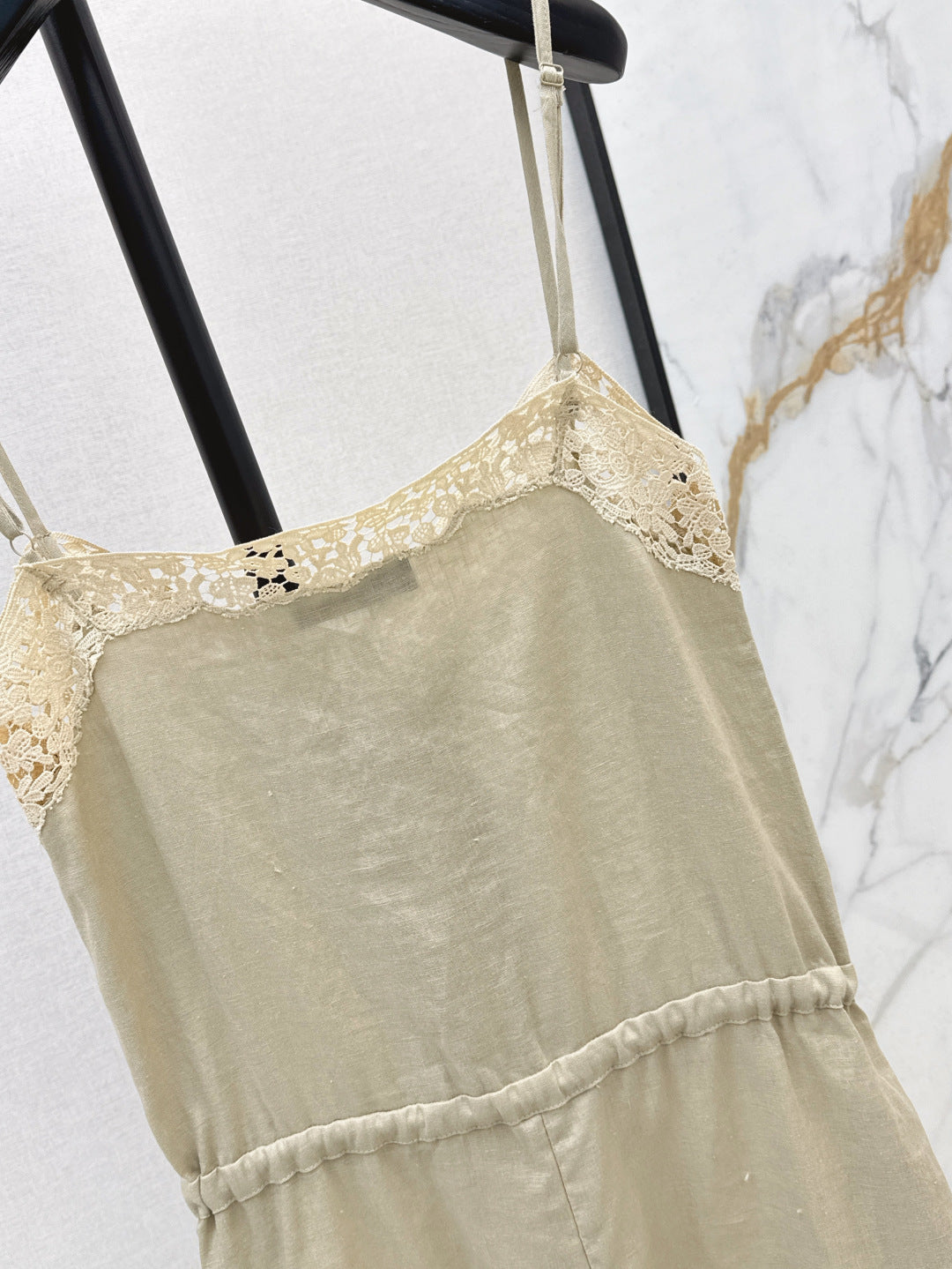 Loro 25ss lace linen jumpsuit