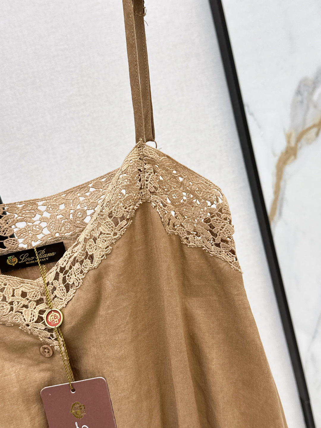 Loro 25ss lace linen jumpsuit