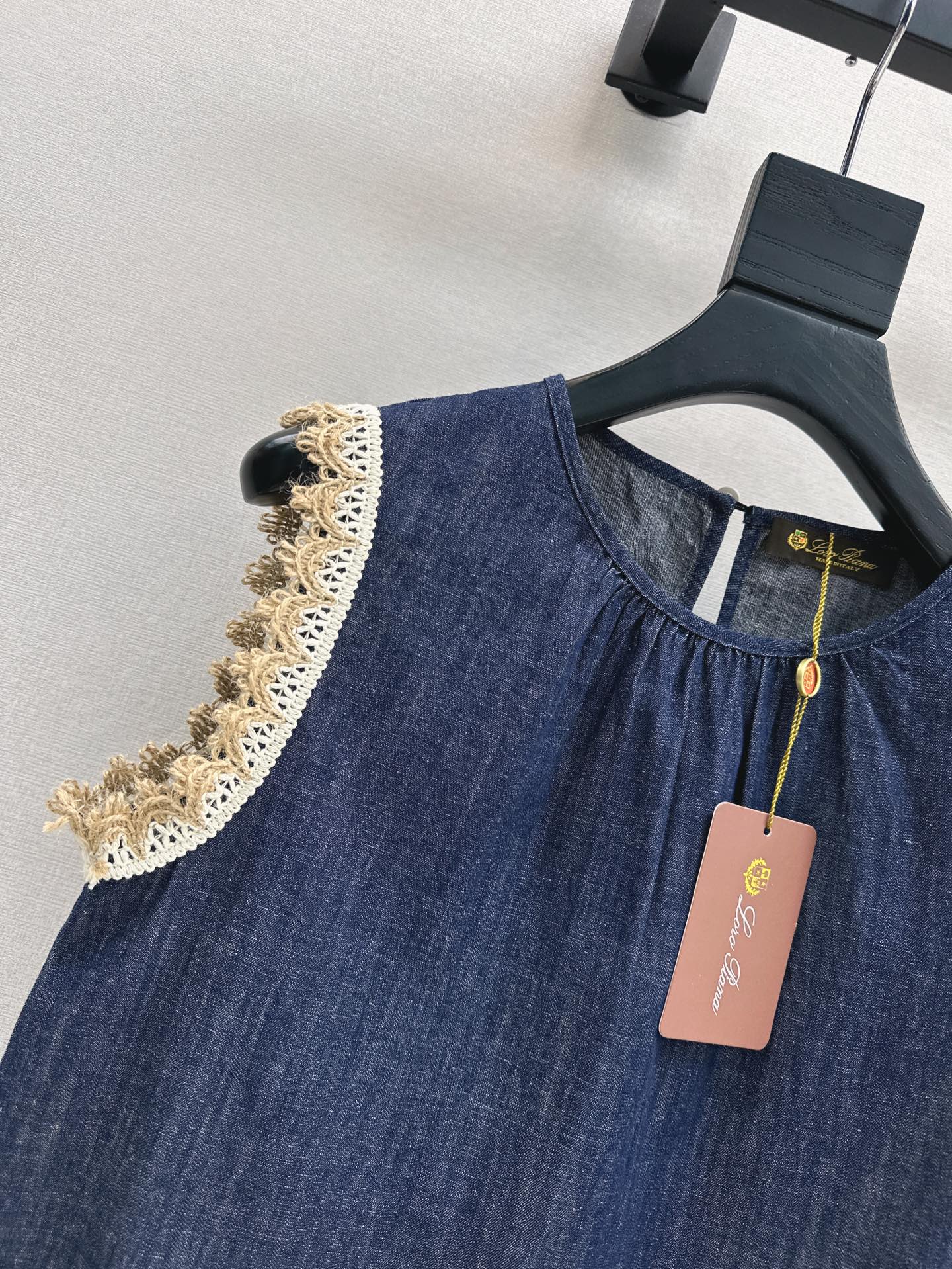 Loro 25ss denim lace vest