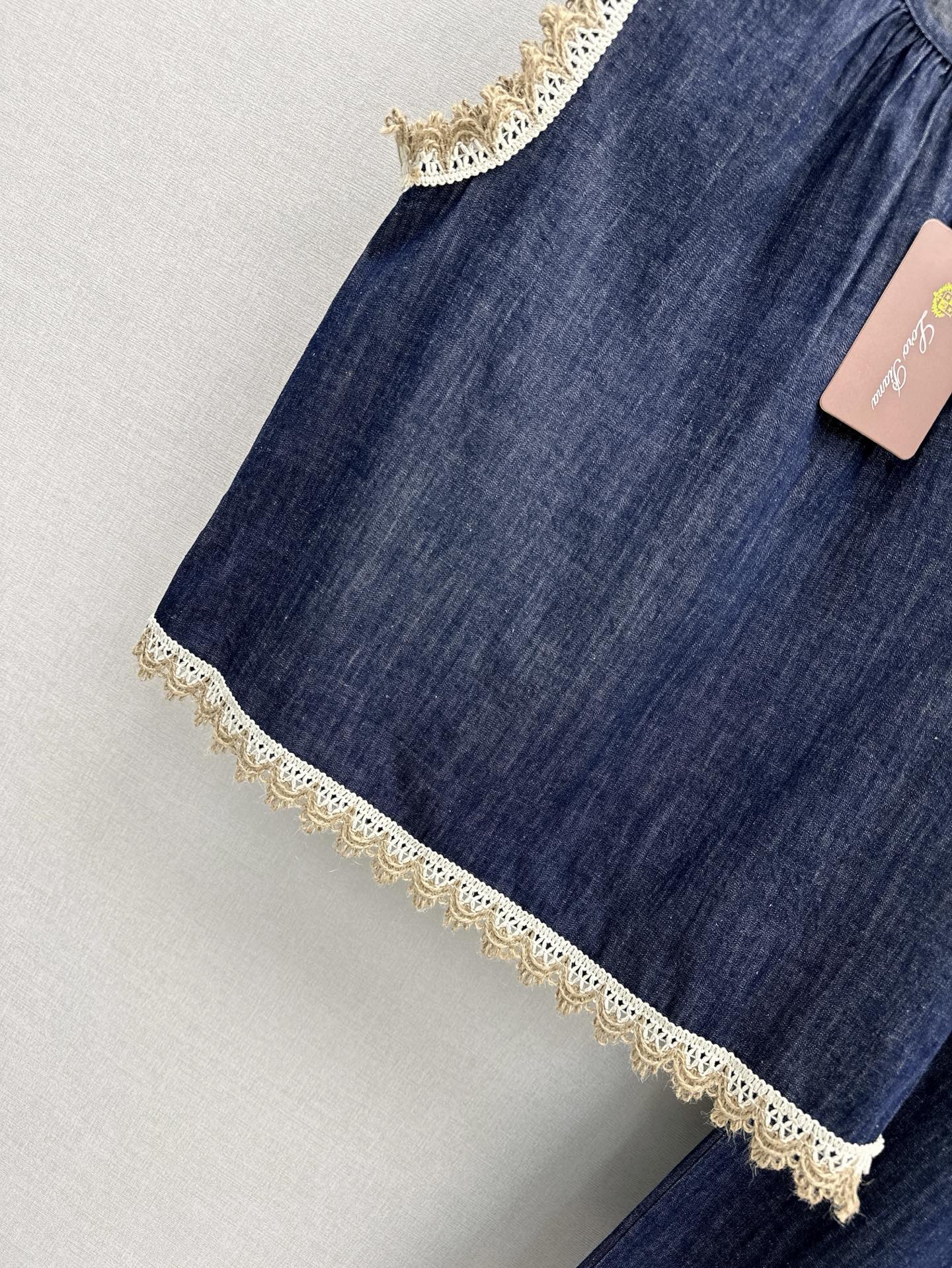 Loro 25ss denim lace vest