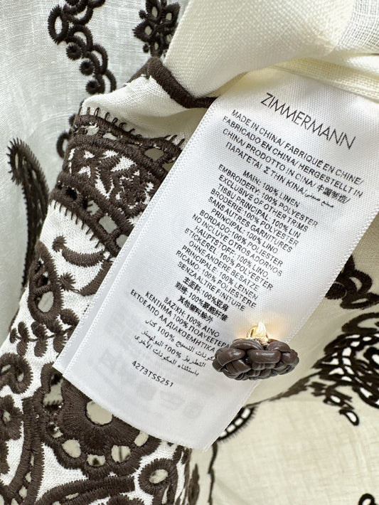 Zimm 25ss linen embroidered shirt
