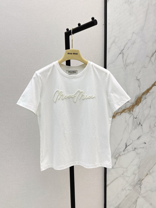 Miu 25ss beaded t-shirt