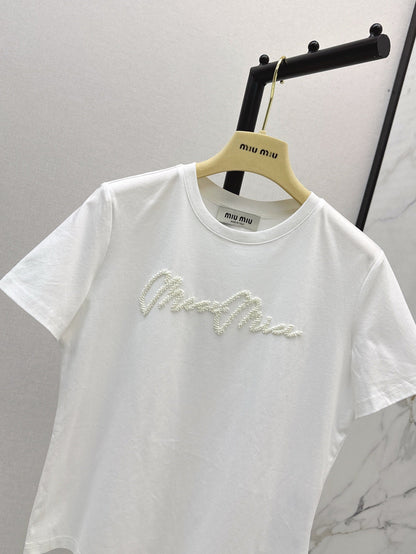 Miu 25ss beaded t-shirt
