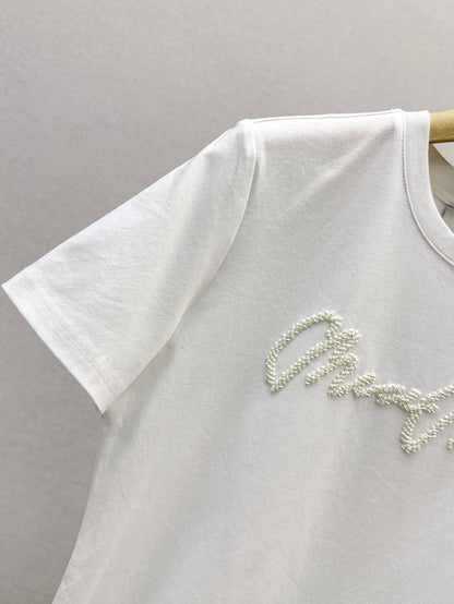 Miu 25ss beaded t-shirt
