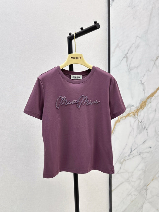 Miu 25ss beaded t-shirt