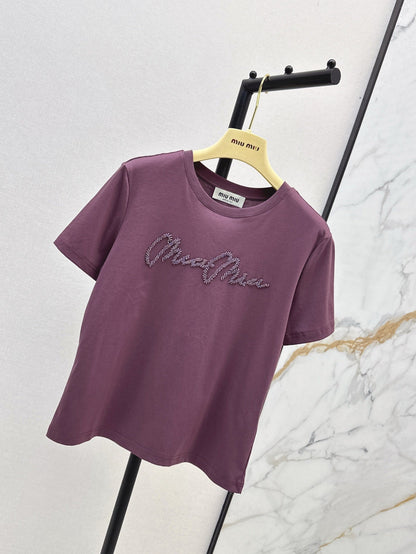 Miu 25ss beaded t-shirt