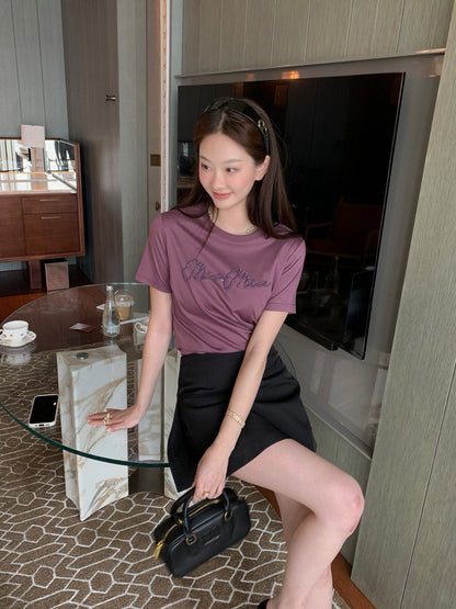 Miu 25ss beaded t-shirt