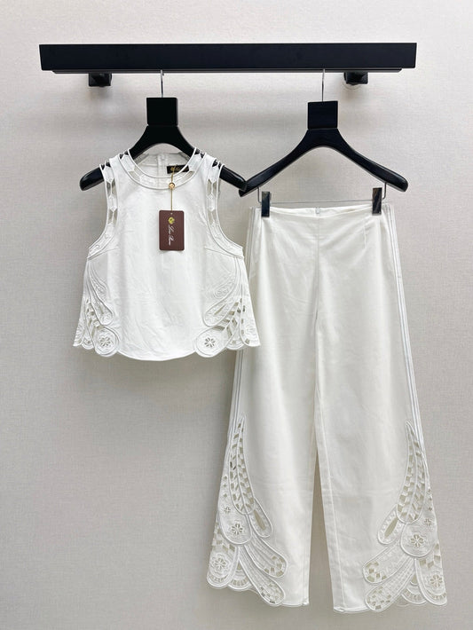 Loro 25ss embroidered hollow suit