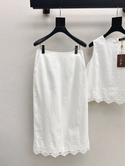 Loro 25ss embroidered lace suit