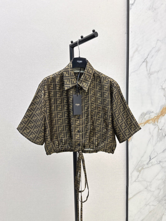 Fend 25ss silk crop shirt